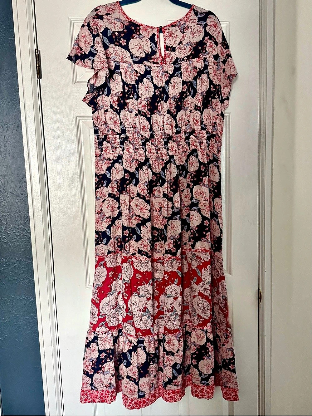 Knox Rose Floral Midi Dress in Blue & Pink
